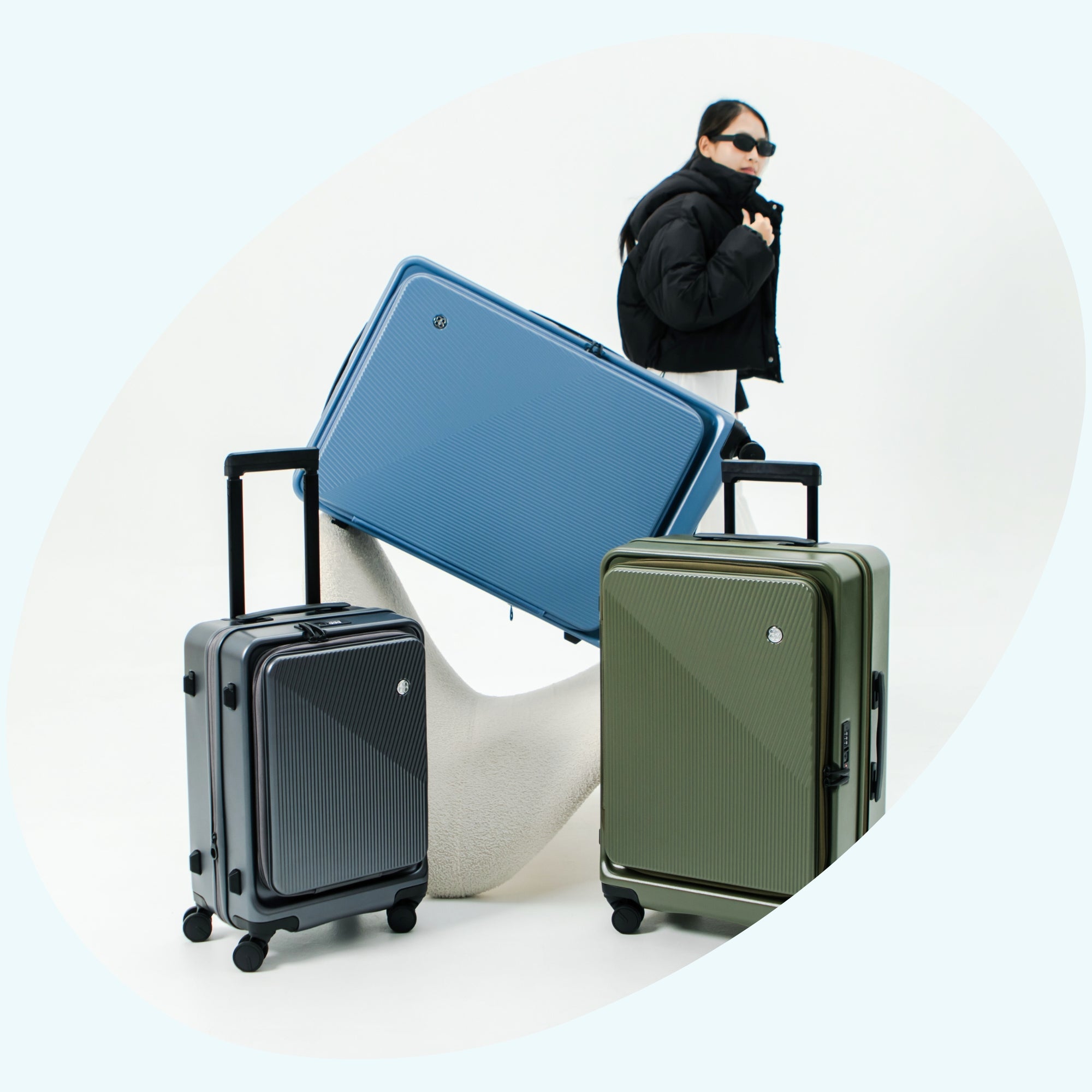 KAVE Front Access Expandable luggage